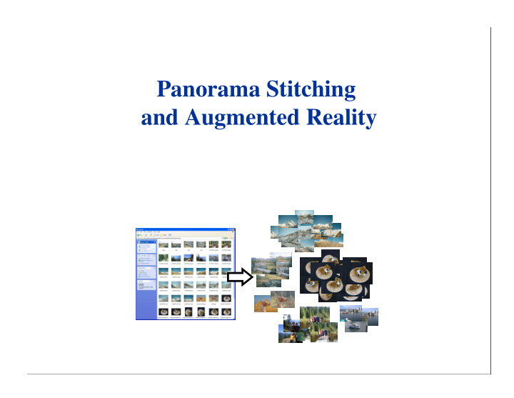 panorama stitching and augmented reality local feature