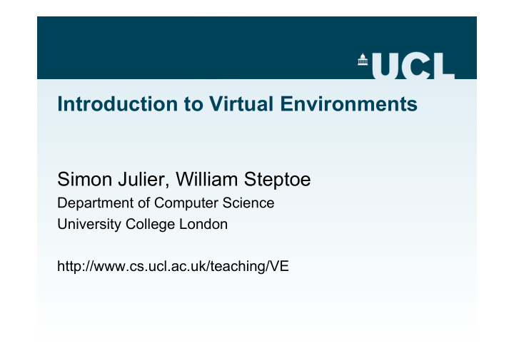introduction to virtual environments