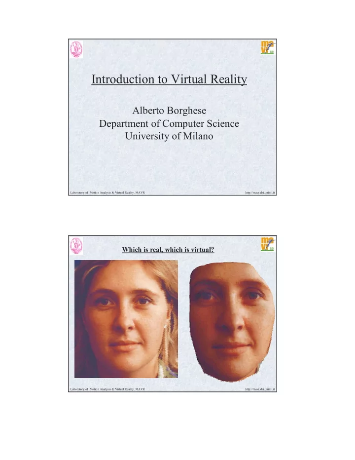 introduction to virtual reality