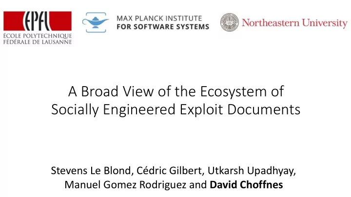 a broad view of the ecosystem of socially engineered