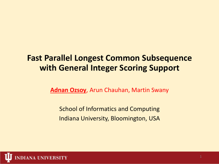 fast parallel longest common subsequence with general