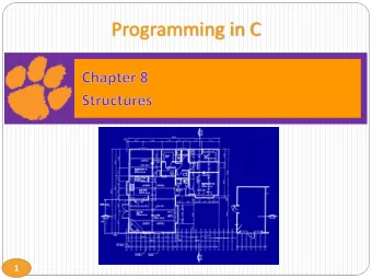 Programming in C  1  Structures  A structure can be used to define a new data type that