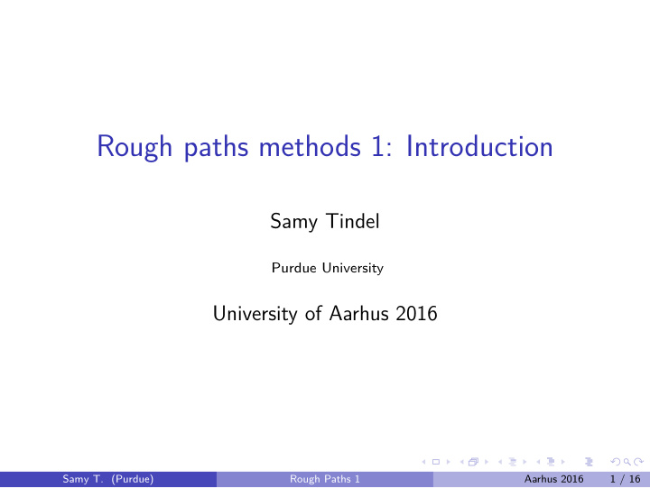 rough paths methods 1 introduction