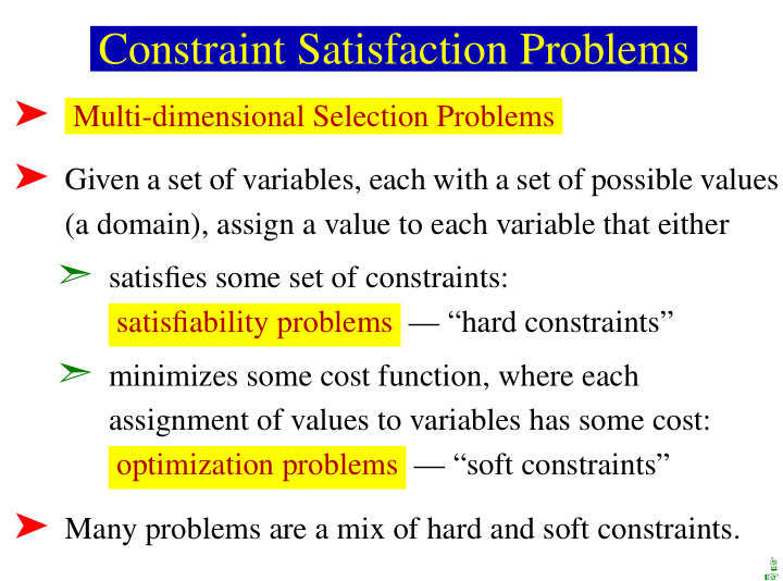 constraint satisfaction problems