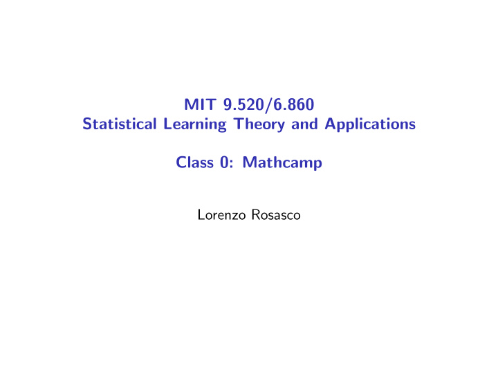 mit 9 520 6 860 statistical learning theory and