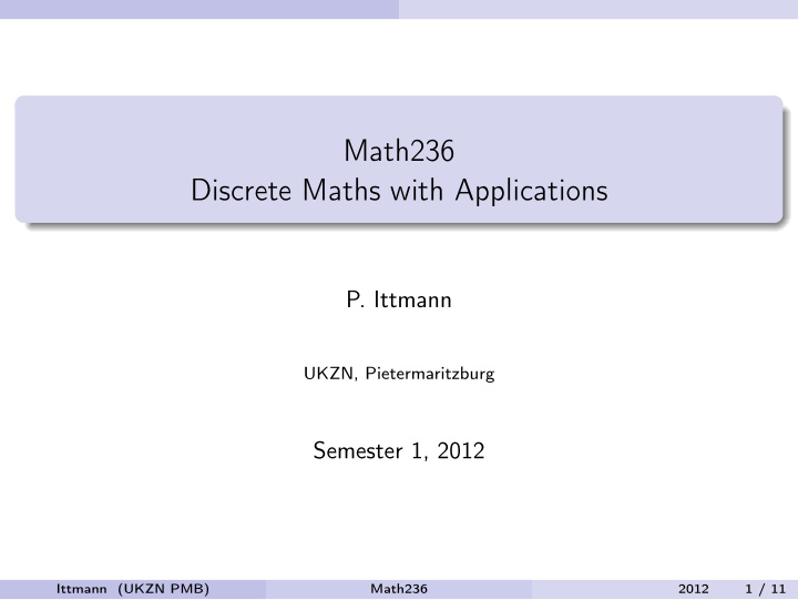 math236 discrete maths with applications