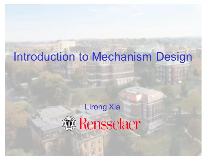 introduction to mechanism design