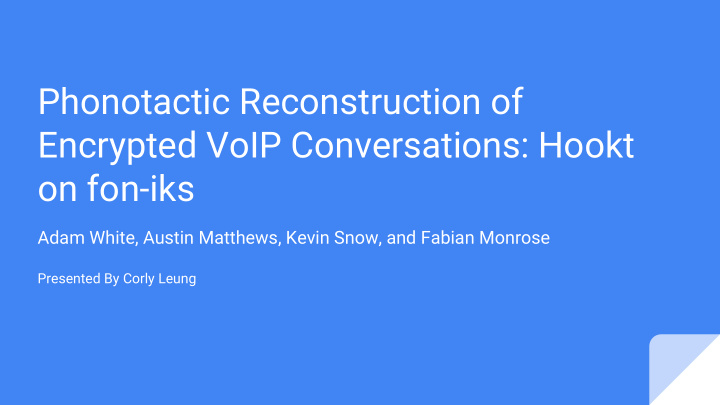 phonotactic reconstruction of encrypted voip
