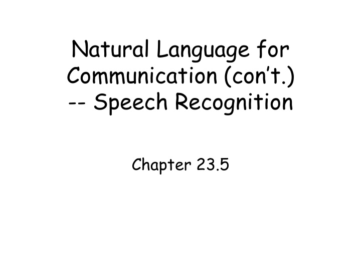 natural language for communication con t speech