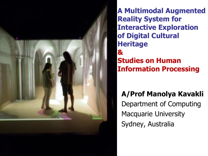 a prof manolya kavakli department of computing macquarie