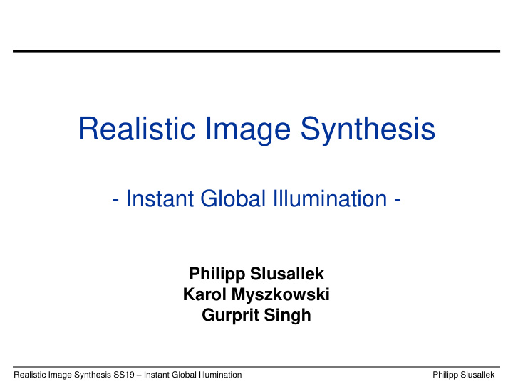 realistic image synthesis