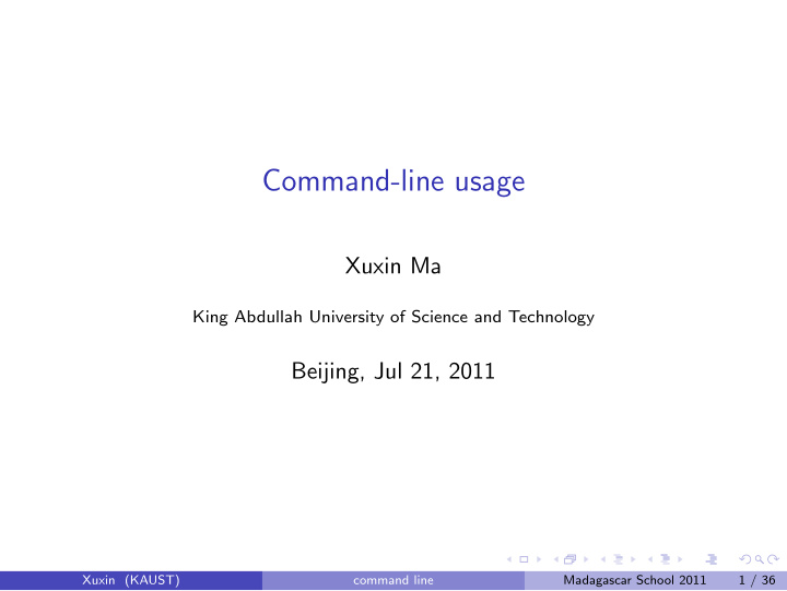command line usage
