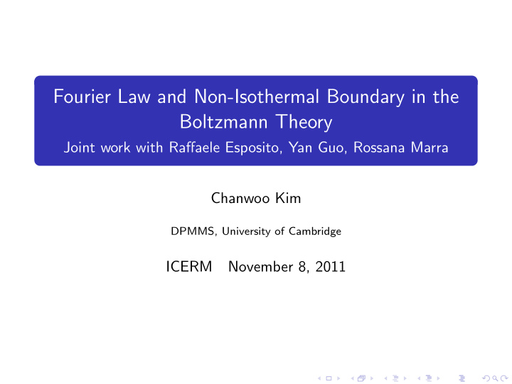 fourier law and non isothermal boundary in the boltzmann