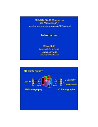 Introduction  Introduction  Steve Seitz  Steve Seitz  Carnegie Mellon University  Carnegie Mellon