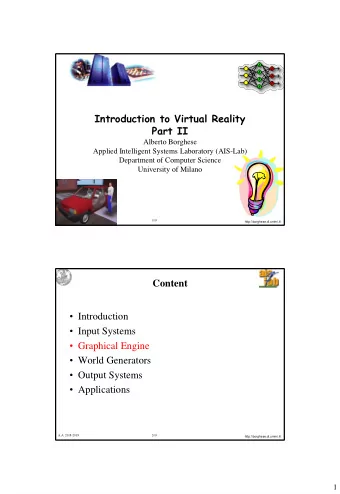 World Generators  Output Systems  Applications  A.A. 2018-2019  2/83