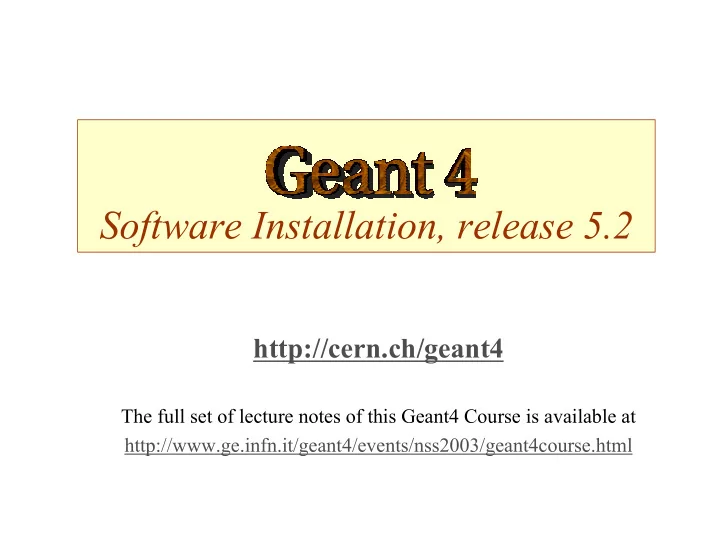 software installation release 5 2