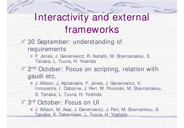 interactivity and external frameworks
