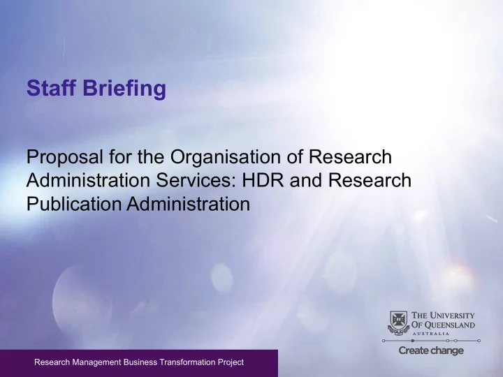 staff briefing