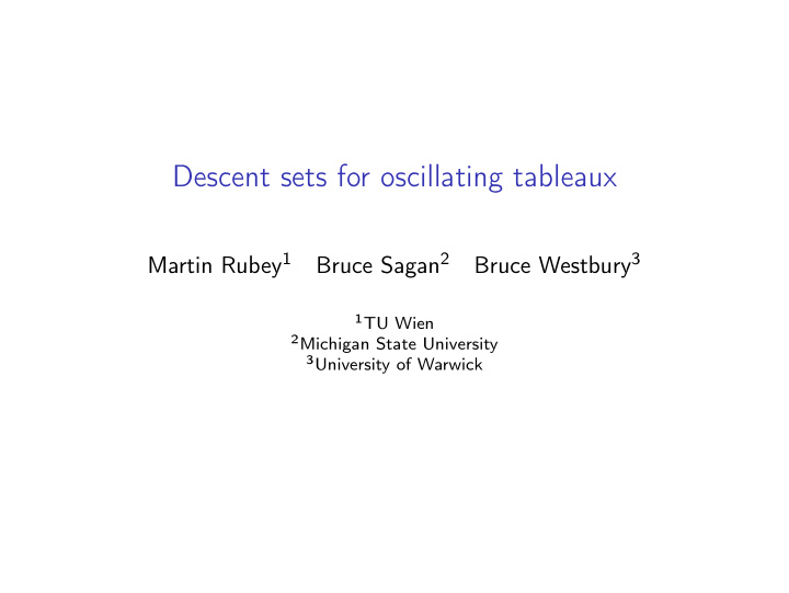 descent sets for oscillating tableaux