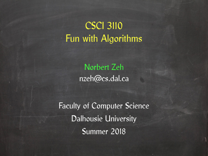 csci 3110 fun with algorithms