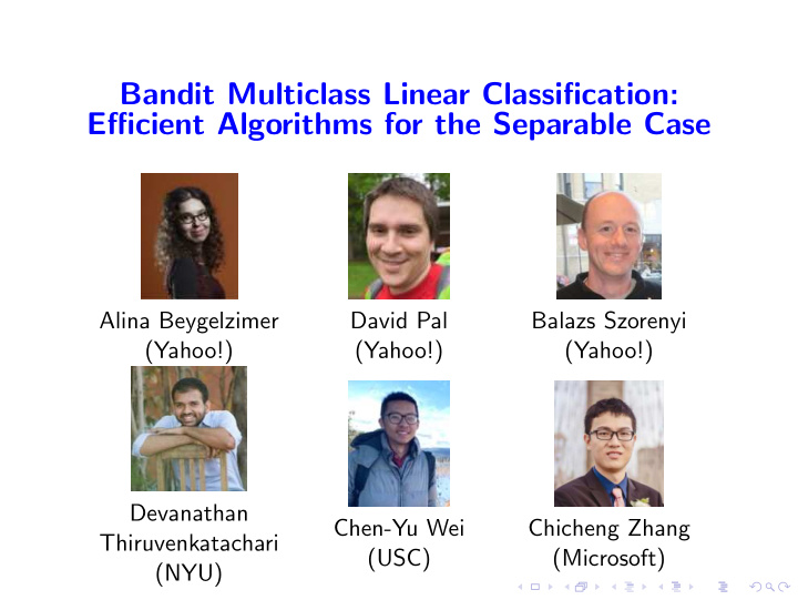 bandit multiclass linear classification efficient