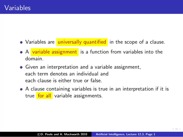 variables
