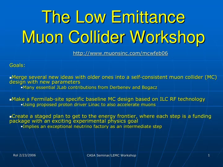 the low emittance the low emittance muon collider