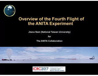 Overview of the Fourth Flight of  the ANITA Experiment  Jiwoo Nam (National Taiwan University)  for