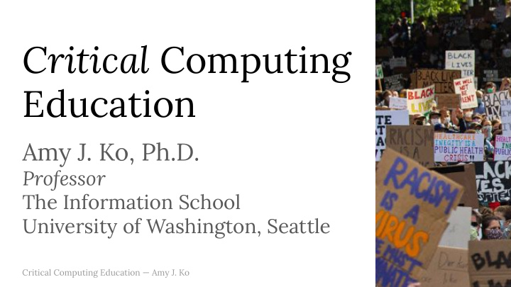 critical computing education