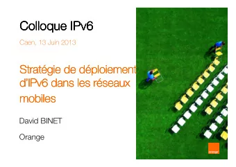 Colloque IPv6  Colloque IPv6  Colloque IPv6  Colloque IPv6  Caen, 13 Juin 2013  Strat  Strat  Strat