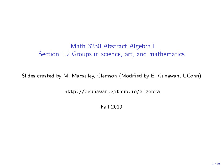 math 3230 abstract algebra i section 1 2 groups in