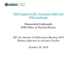FOA Landscape  Manouchehr Farkhondeh  DOE Office of Nuclear Physics  EIC Accelerator Collaboration