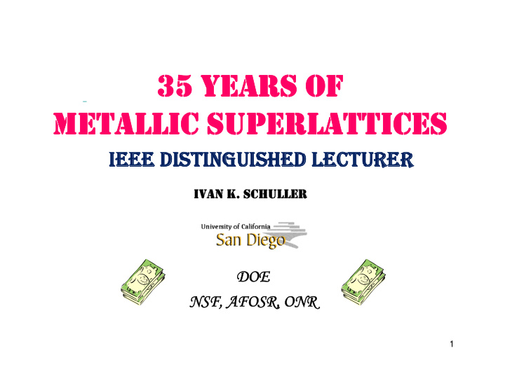 35 years of 35 years of metallic superlattices metallic