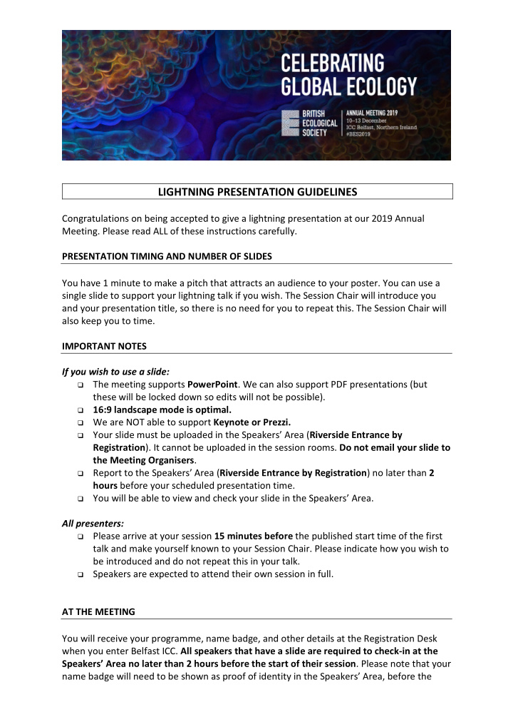 lightning presentation guidelines