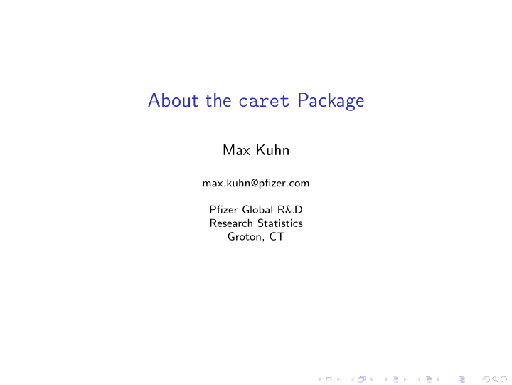 about the caret package