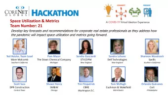 Space Utilization &amp; Metrics  Team Number: 21  Develop key forecasts and recommendations for