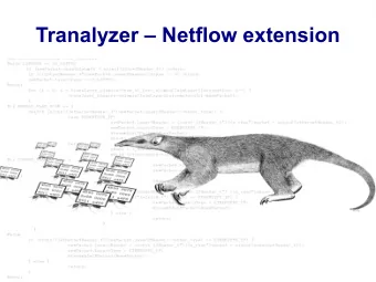 Tranalyzer  Netflow extension  It's the network  go fix it!  2  Features