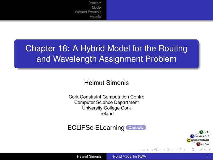chapter 18 a hybrid model for the routing and wavelength