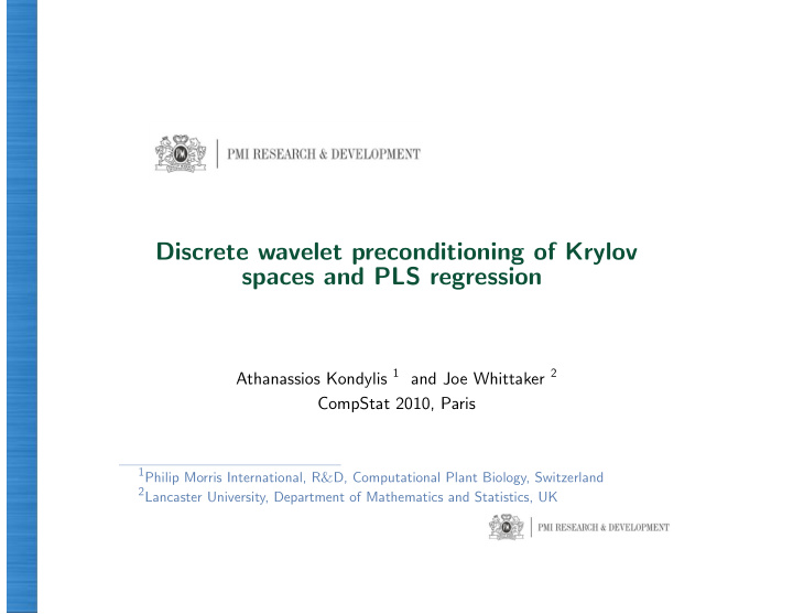 discrete wavelet preconditioning of krylov spaces and pls