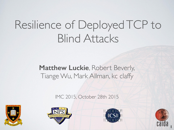 resilience of deployed tcp to blind attacks
