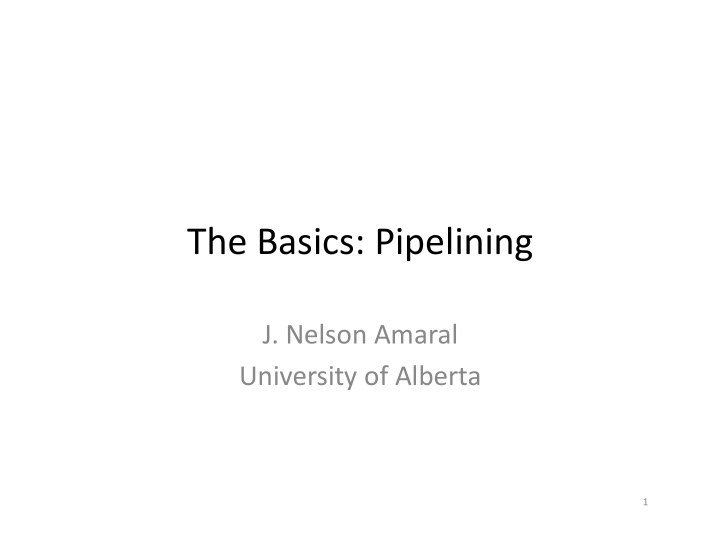 the basics pipelining