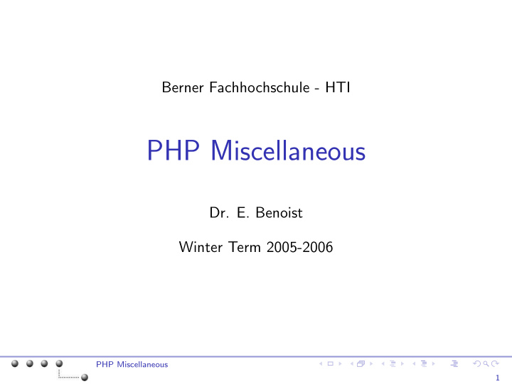 php miscellaneous