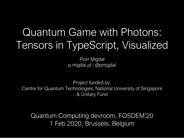 quantum game with photons