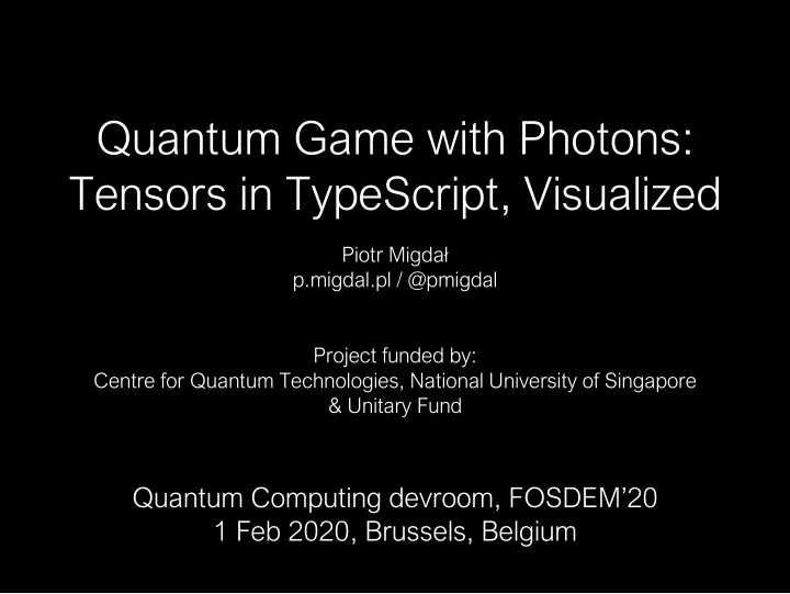 quantum game with photons
