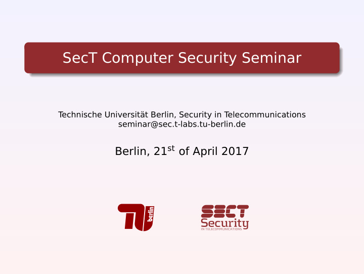 sect computer security seminar