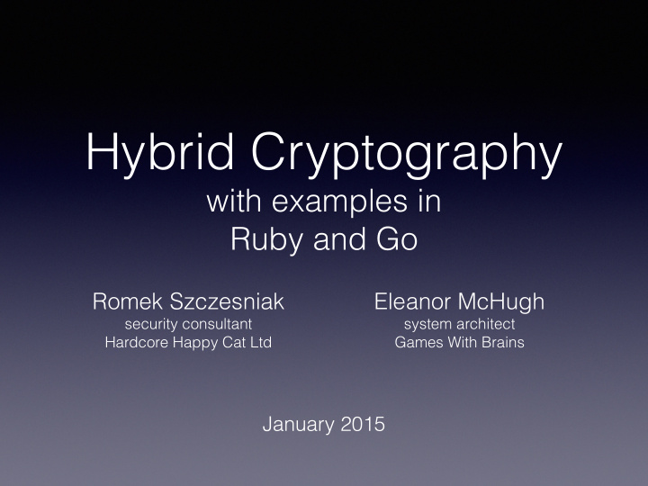 hybrid cryptography