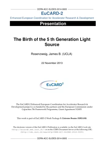 EuCARD-2  Enhanced European Coordination for Accelerator Research &amp; Development  Presentation