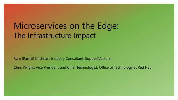 microservices on the edge