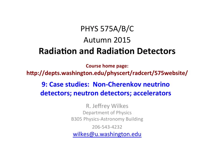 autumn 2015 radia on and radia on detectors