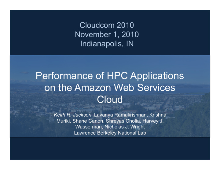 performance of hpc applications on the amazon web